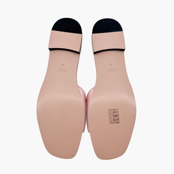 Gucci Cosmos GG Cutout Slide Sandals Size 40 US 10 Pink Leather Flat Interlock - Picture 4 of 13